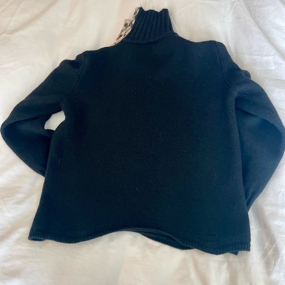 Vintage Burberry Nova Check Snap Button Turtleneck Merino Sweater - Picture 6 of 11